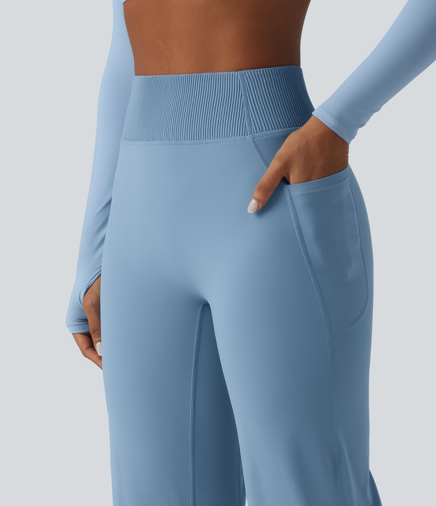 Halara UltraSculpt™ High-waisted Tummy Control Scrunch Yoga Straight-leg Pants with Pockets Halara UltraSculpt™ High-waisted Tummy Control Scrunch Yoga Straight-leg Pants with Pockets