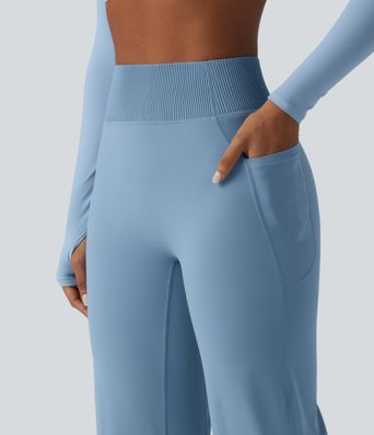 Halara UltraSculpt™ High-waisted Tummy Control Scrunch Yoga Straight-leg Pants with Pockets Halara UltraSculpt™ High-waisted Tummy Control Scrunch Yoga Straight-leg Pants with Pockets