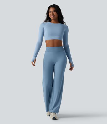 Halara UltraSculpt™ High-waisted Tummy Control Scrunch Yoga Straight-leg Pants with Pockets Halara UltraSculpt™ High-waisted Tummy Control Scrunch Yoga Straight-leg Pants with Pockets