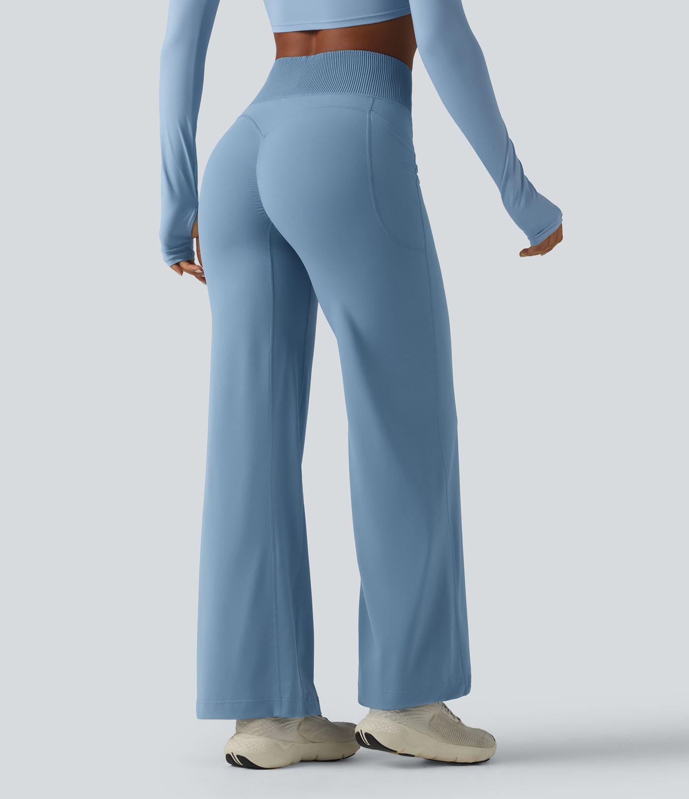 Halara UltraSculpt™ High-waisted Tummy Control Scrunch Yoga Straight-leg Pants with Pockets Halara UltraSculpt™ High-waisted Tummy Control Scrunch Yoga Straight-leg Pants with Pockets