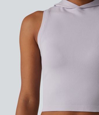 OneForm Seamless Flow Hooded Cropped Casual Tank Top
