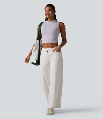 OneForm Seamless Flow Hooded Cropped Casual Tank Top