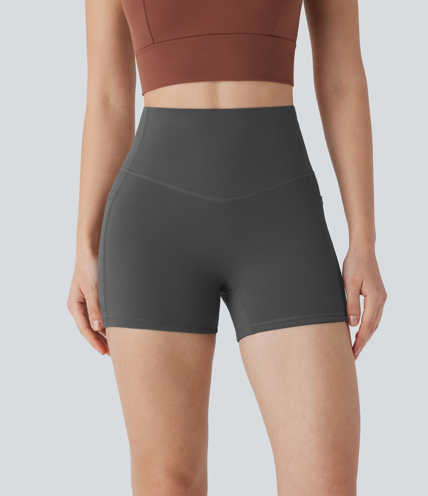 Halara UltraSculpt™ High Waisted Tummy Control Pocket Shaping Training Biker Shorts 3''