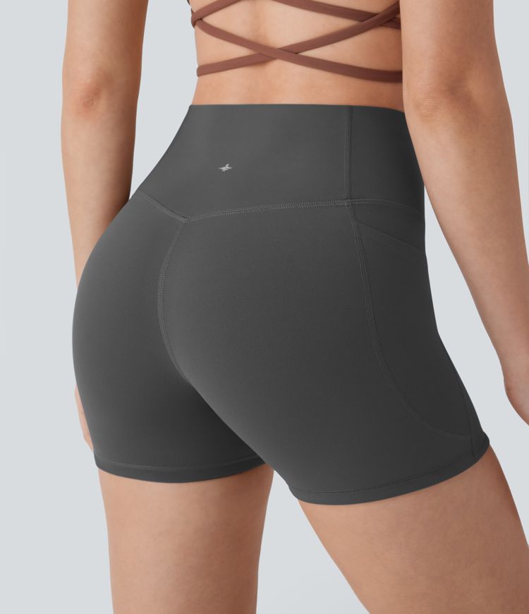 Halara UltraSculpt™ High Waisted Tummy Control Pocket Shaping Training Biker Shorts 3''