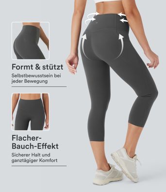 Halara UltraSculpt™ - Formende Capri-Workout-Leggings mit hohem Bund, Seitentaschen und Bauchkontrolle - Po-Lifting