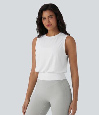 Round Neck Workout Tank Top