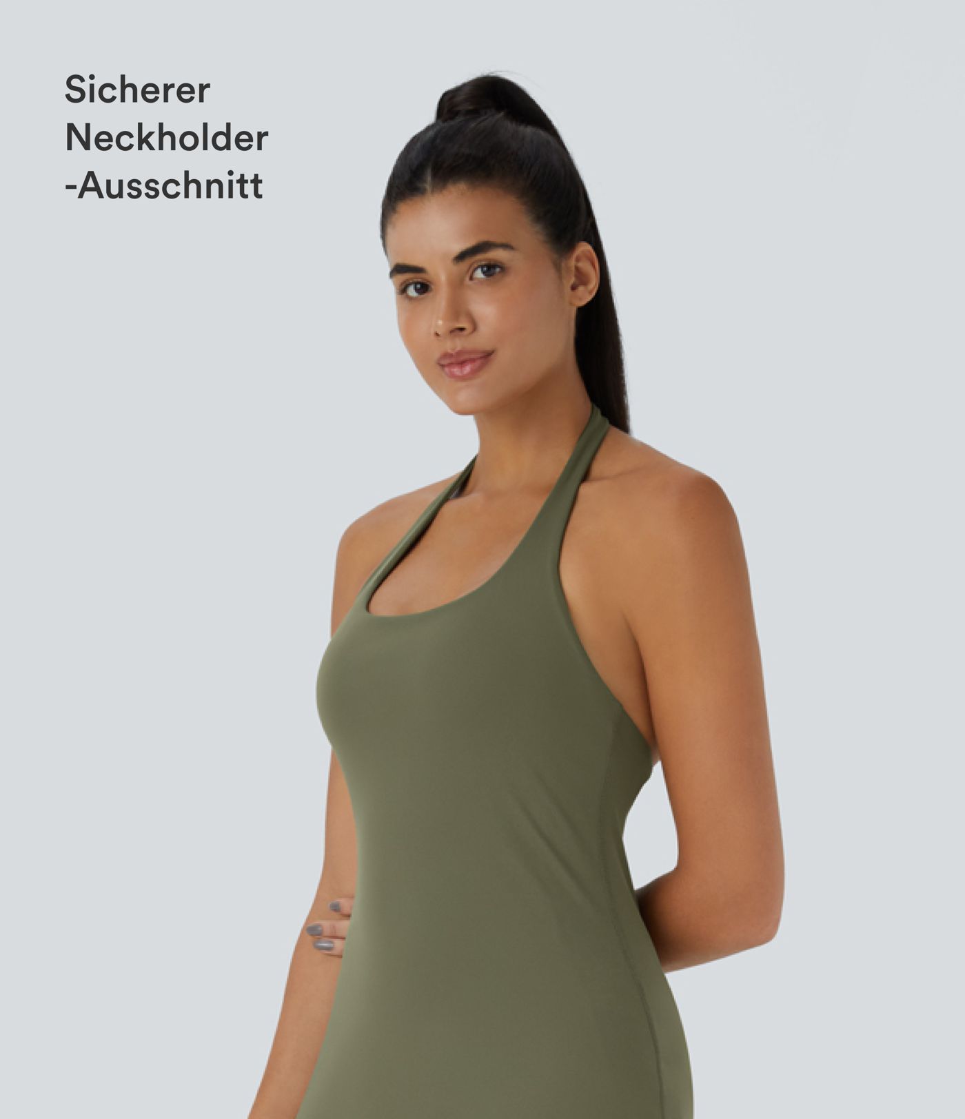 SoftlyZero™ Vestido Activo Mini Slip con Bolsillo 2 en 1 con Cuello Halter SoftlyZero™ Vestido Activo Mini Slip con Bolsillo 2 en 1 con Cuello Halter