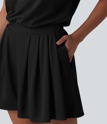 One Shoulder Short Sleeve Pleated Waffle Casual Romper with Pockets-Easy Peezy Edition One Shoulder Short Sleeve Pleated Waffle Casual Romper with Pockets-Easy Peezy Edition