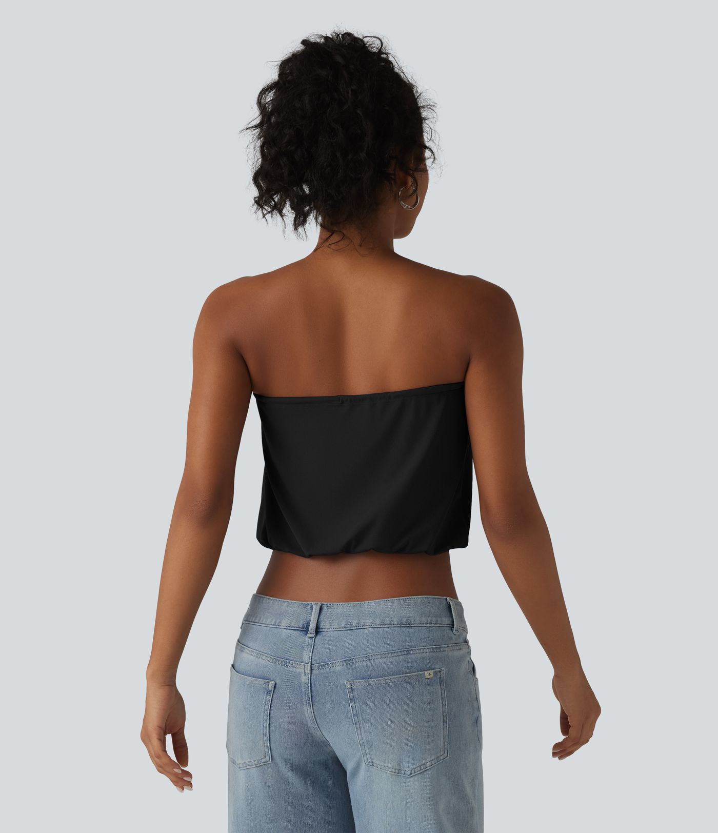 SoftlyZero™ Tube Lace Up Cropped Casual Tank Top-UPF50+ SoftlyZero™ Tube Lace Up Cropped Casual Tank Top-UPF50+