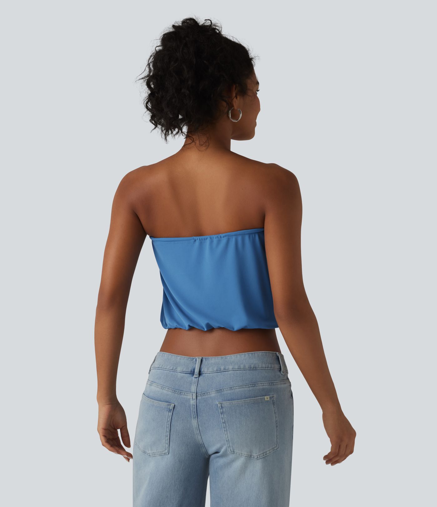 SoftlyZero™ Tube Lace Up Cropped Casual Tank Top-UPF50+
