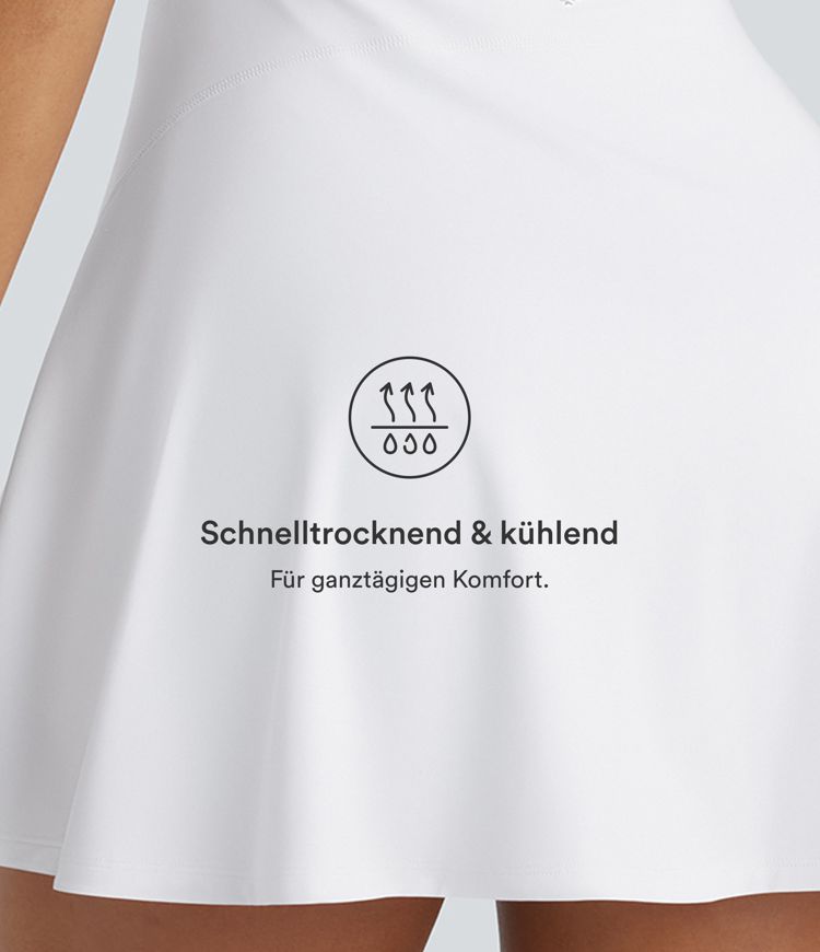Softlyzero™ Airy, rückenfreies, überkreuztes U-Ausschnitt-Minikleid mit 2-in-1-Seitentasche und Cool Touch