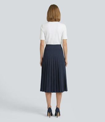 Jupe de travail midi plissée taille haute