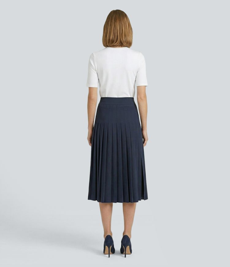 Jupe de travail midi plissée taille haute