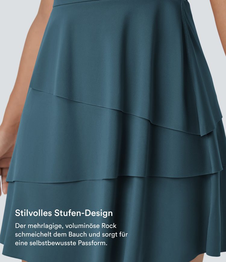 SoftlyZero™ Robe de Danse Active Mini à Volants Aériens et Poches 2-en-1 à Toucher Frais - UPF50+