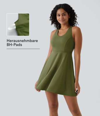 Vestido Activo de Danza Flare de 2 Piezas con Bolsillos