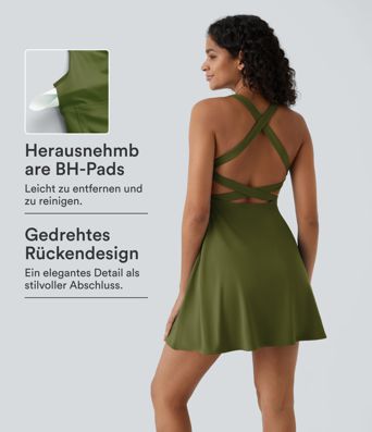 Vestido Activo de Danza Flare de 2 Piezas con Bolsillos