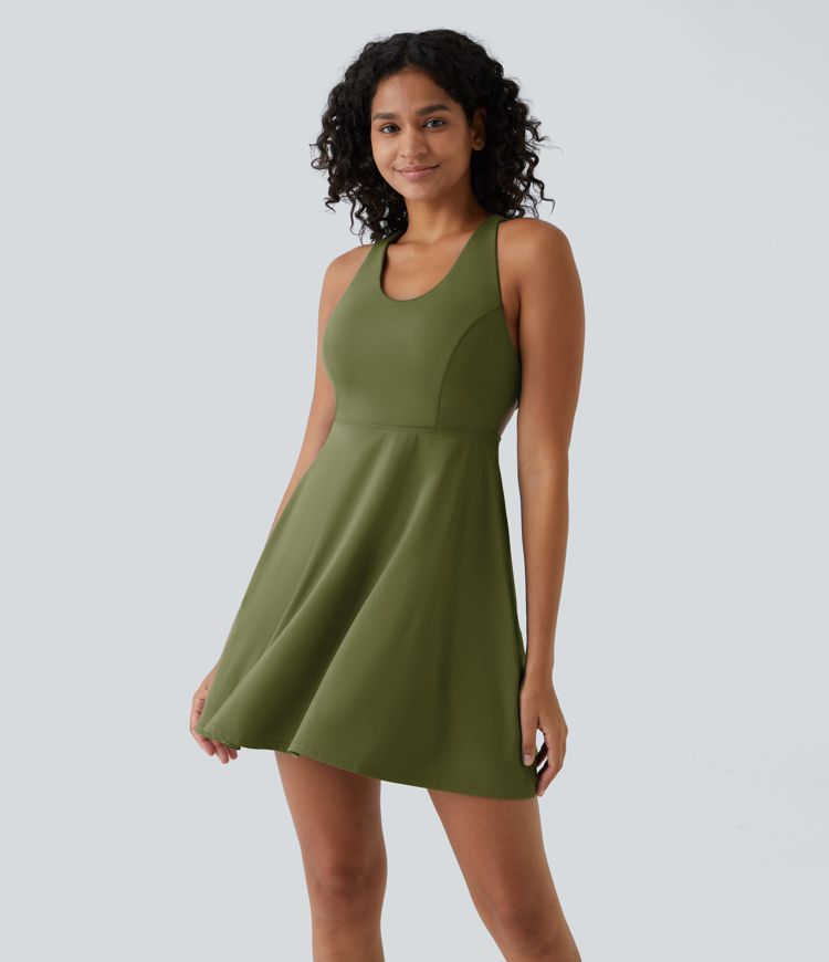 Vestido Activo de Danza Flare de 2 Piezas con Bolsillos