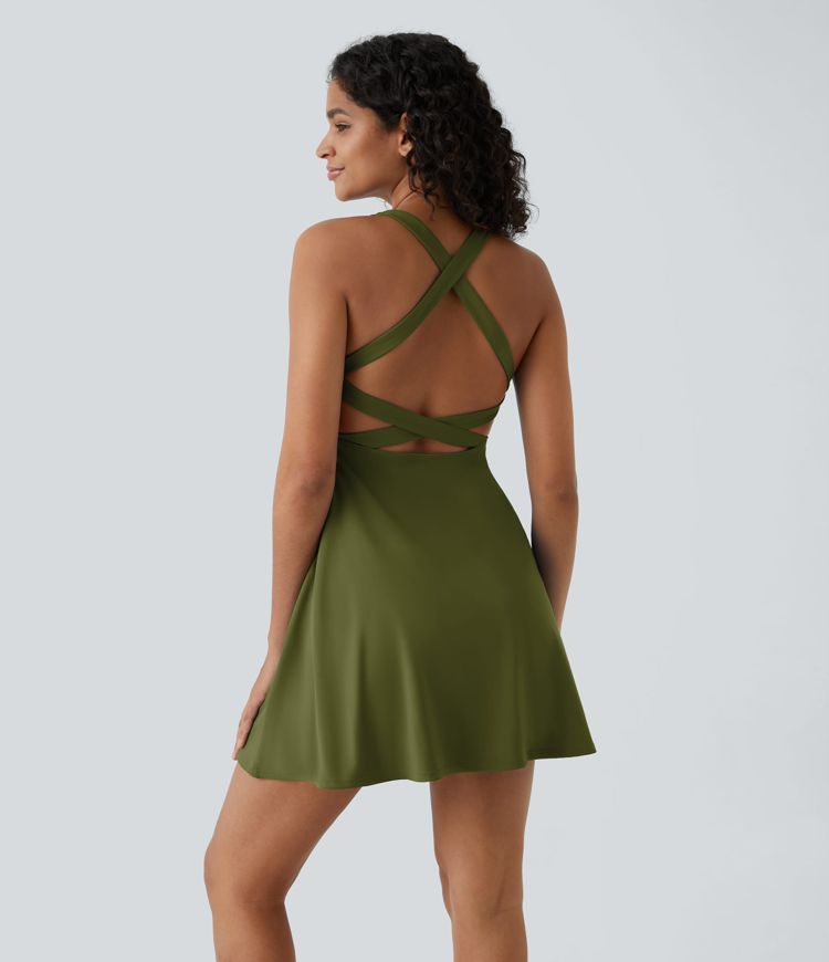 Vestido Activo de Danza Flare de 2 Piezas con Bolsillos