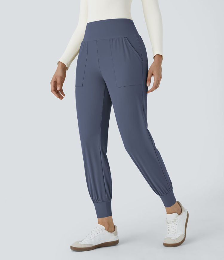 Jogging Casual Uni Taille Haute Poche Latérale 
