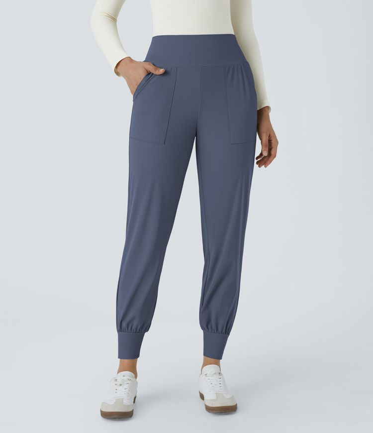 Jogging Casual Uni Taille Haute Poche Latérale 