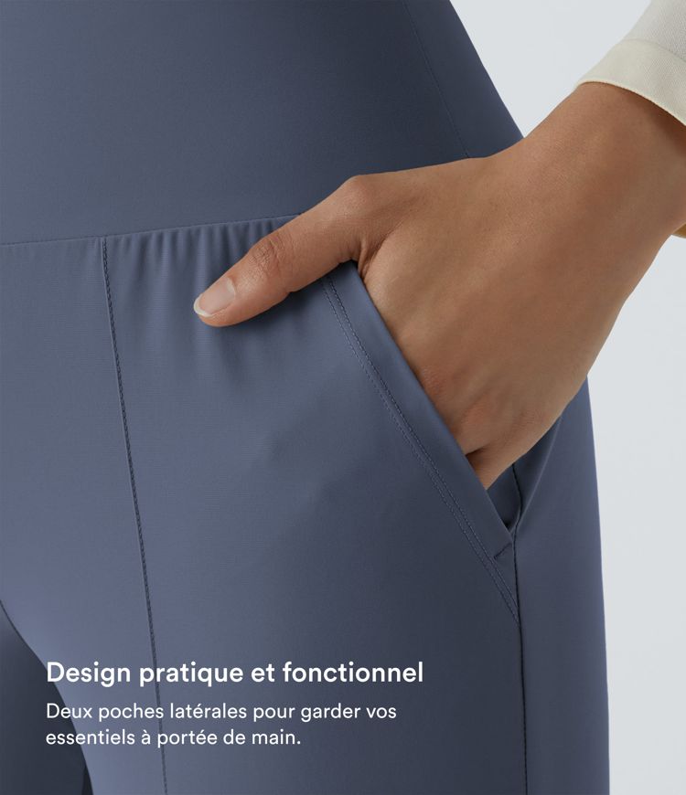 Jogging Casual Uni Taille Haute Poche Latérale 