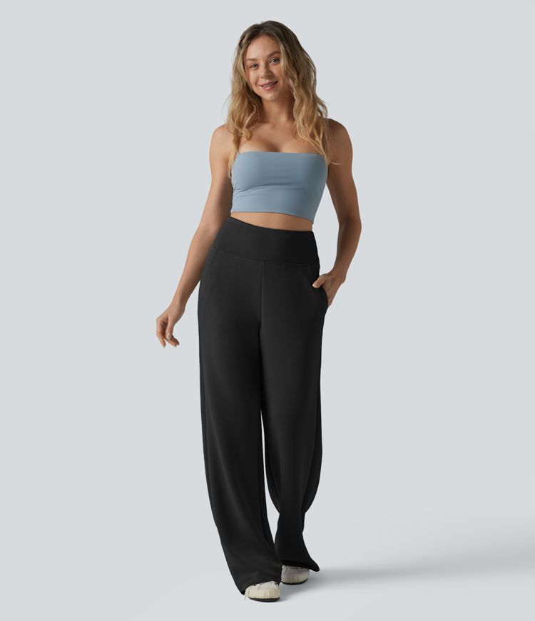 SpacerTek™ - Lässige Sweatpants mit hohem Bund, mehreren Taschen, Bauchkontrolle und weitem Bein