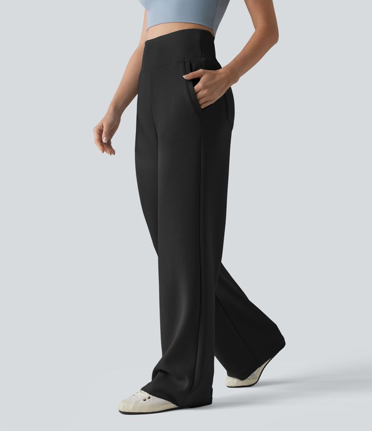 SpacerTek™ - Lässige Sweatpants mit hohem Bund, mehreren Taschen, Bauchkontrolle und weitem Bein