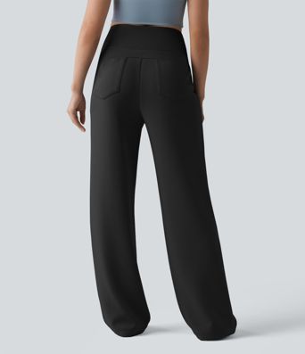 SpacerTek™ - Lässige Sweatpants mit hohem Bund, mehreren Taschen, Bauchkontrolle und weitem Bein