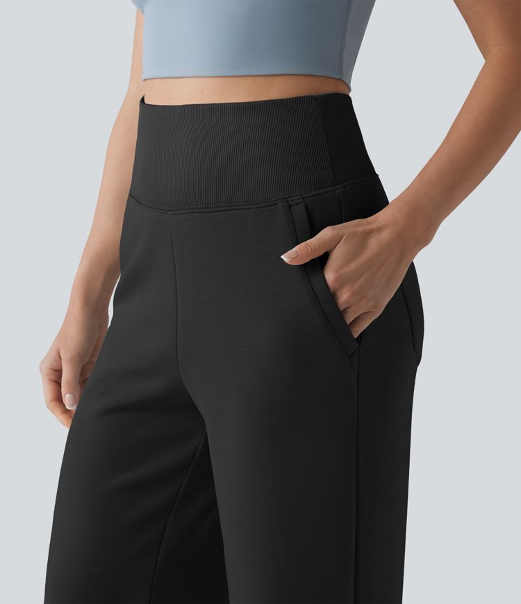 SpacerTek™ - Lässige Sweatpants mit hohem Bund, mehreren Taschen, Bauchkontrolle und weitem Bein