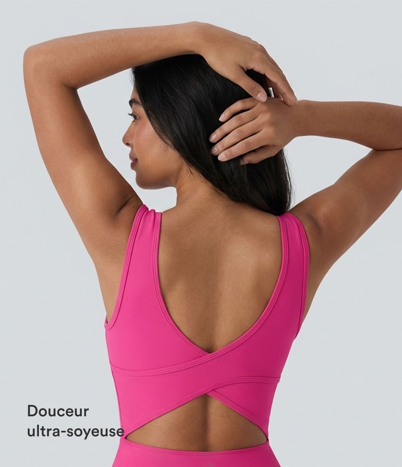 Softlyzero™ Airy Robe active mini de danse 2-en-1 dos nu, encolure en U, bretelles croisées, poches latérales et toucher frais - Facile à enfiler