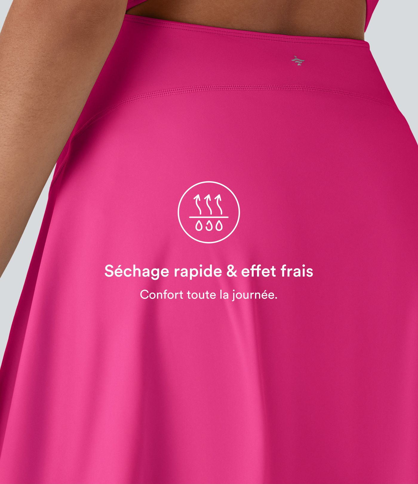 Softlyzero™ Airy Robe active mini de danse 2-en-1 dos nu, encolure en U, bretelles croisées, poches latérales et toucher frais - Facile à enfiler