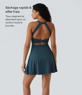 Robe de Danse Sport Mini à Volants Torsadés Dos Nu - Longueur Plus