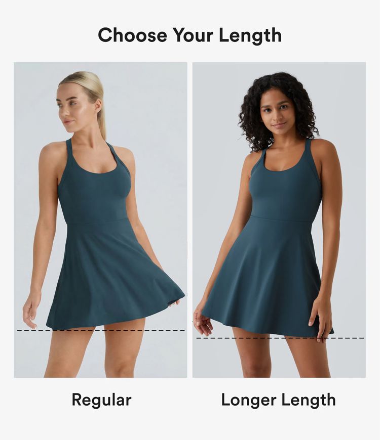 Robe de Danse Sport Mini à Volants Torsadés Dos Nu - Longueur Plus