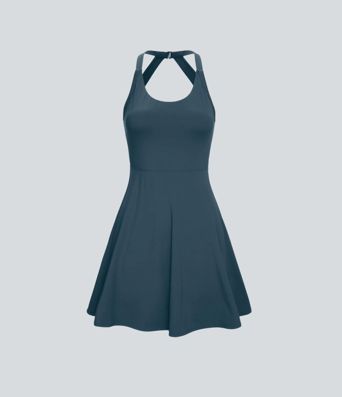Robe de Danse Sport Mini à Volants Torsadés Dos Nu - Longueur Plus