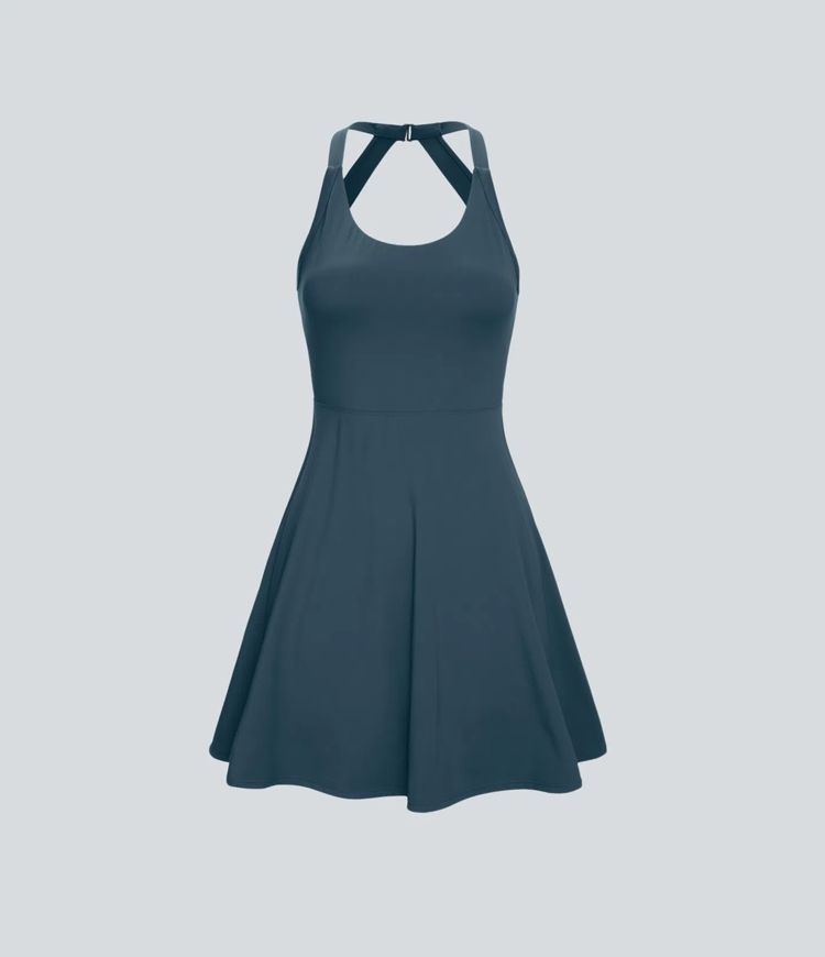Robe de Danse Sport Mini à Volants Torsadés Dos Nu - Longueur Plus