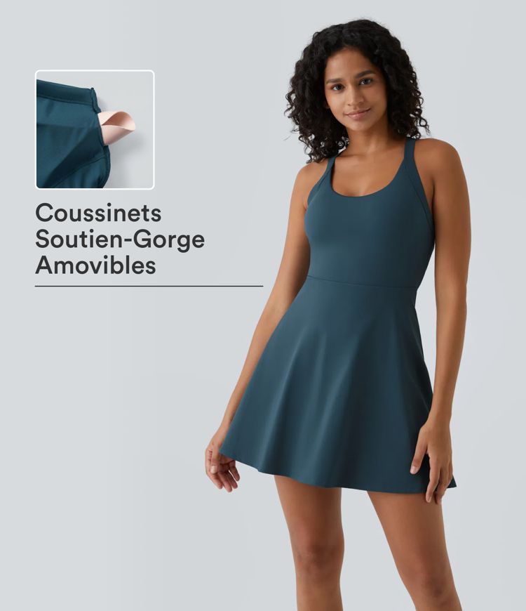 Robe de Danse Sport Mini à Volants Torsadés Dos Nu - Longueur Plus