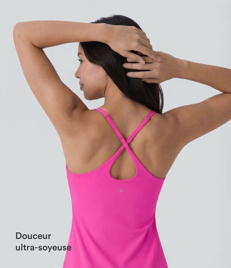Softlyzero™ Plush Robe de danse courte dos nu avec short intégré - Version Easy Peasy
