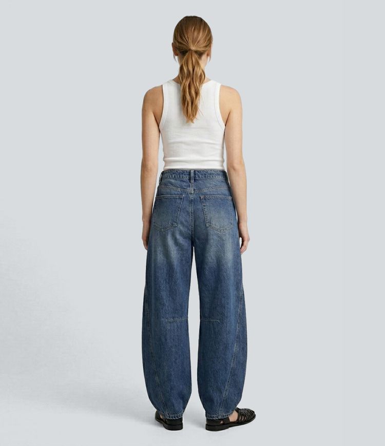 Halara Flex™ Mid Rise Casual Barrel Leg Jeans with Pockets