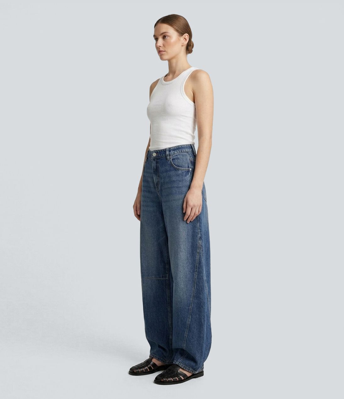 Halara Flex™ Mid Rise Casual Barrel Leg Jeans with Pockets