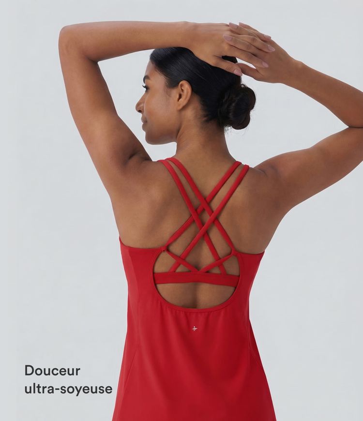 SoftlyZero™ Plush Cutout Mini Yoga Dress 2-Piece Set with A-C Pocket