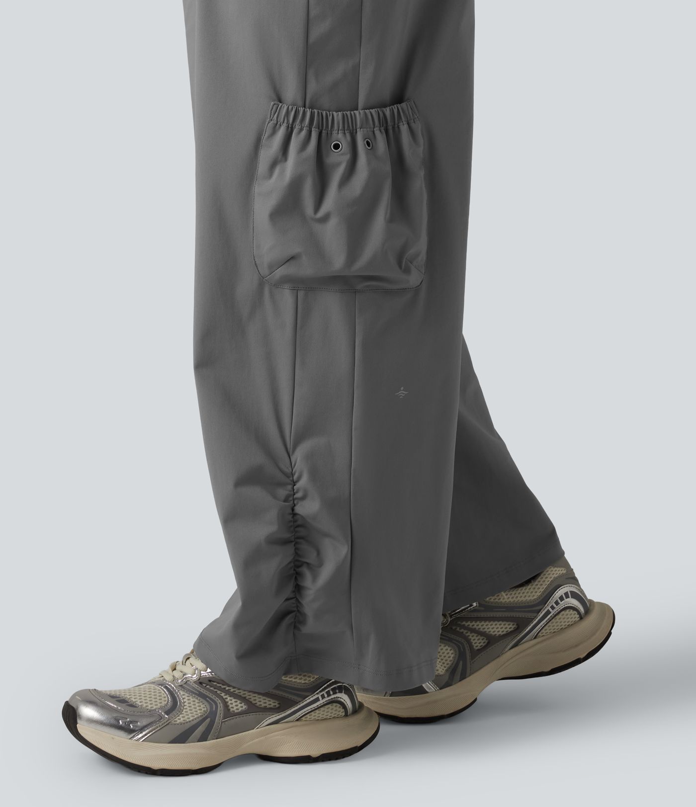 Mid Rise Drawstring Baggy Workout Cargo Pants with Pockets