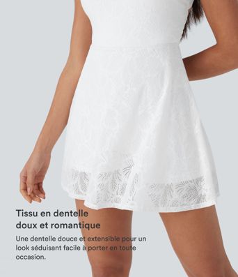 Spitze 2-in-1 Mini Tanz Aktiv Kleid mit Taschen-Leicht Gemacht