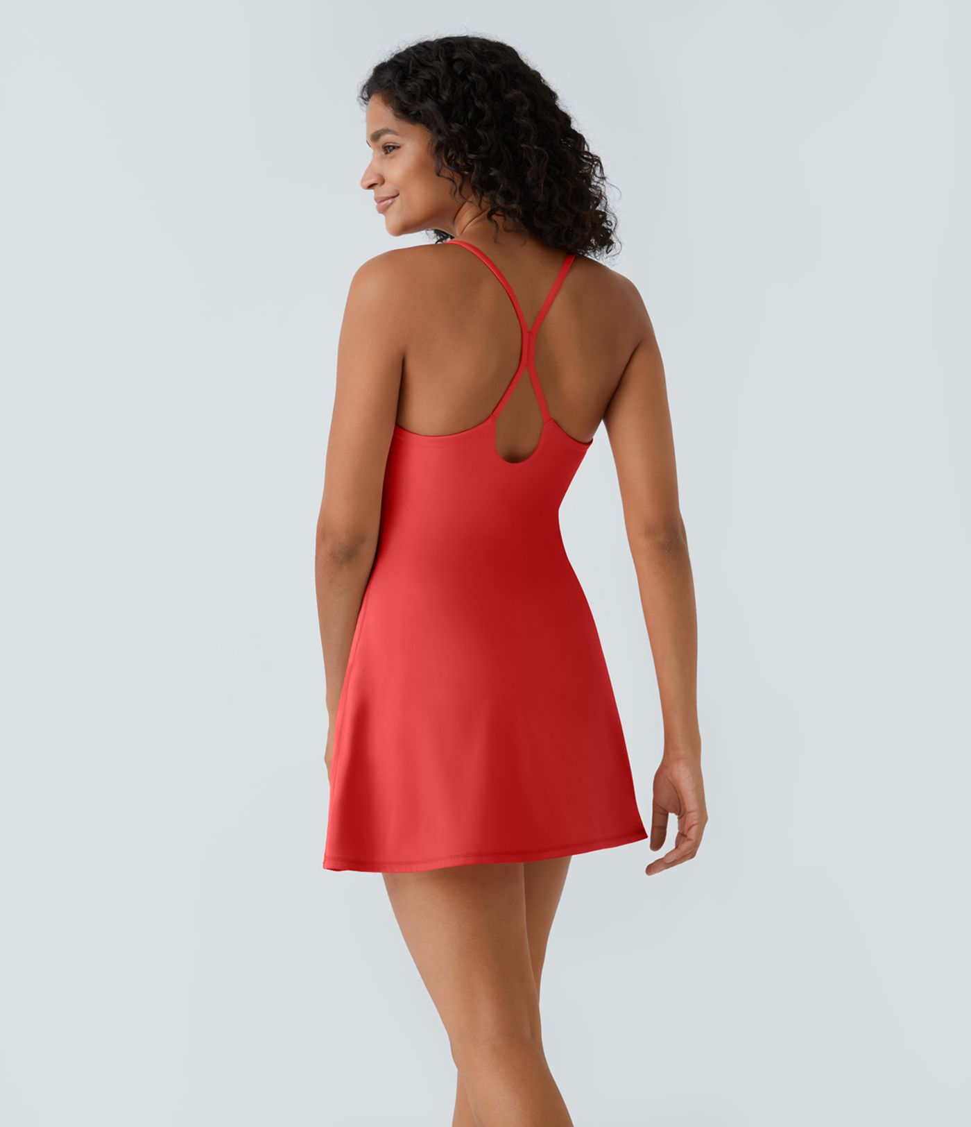 Softlyzero™ Airy Robe Mini d'Activité à Dos Nu avec Découpes 2-en-1 avec Poches et Toucher Frais - UPF50+