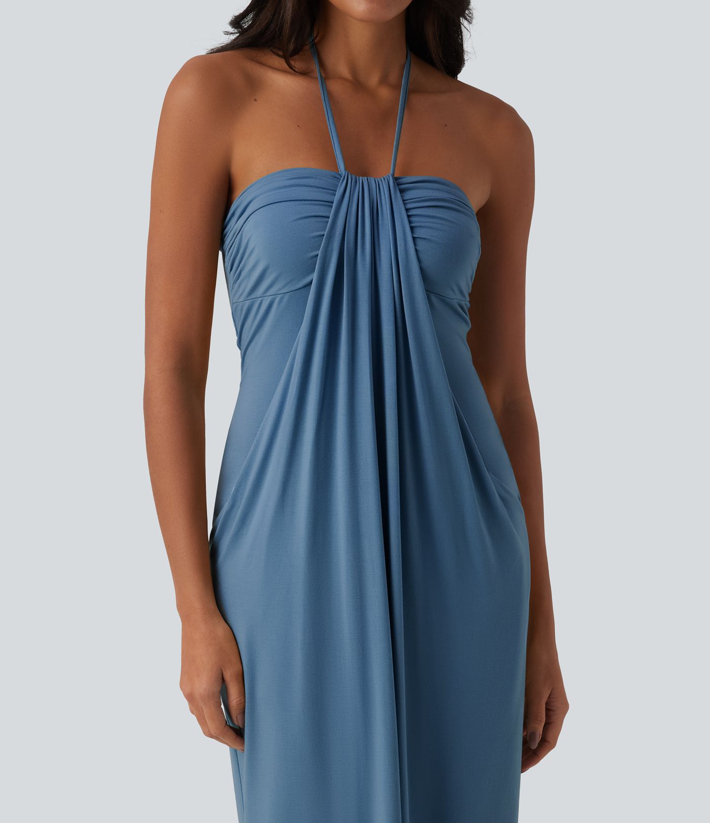 Halter Tie Back Maxi Dress with Pockets Halter Tie Back Maxi Dress with Pockets