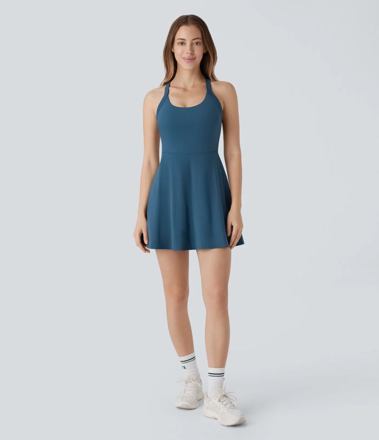 Softlyzero™ Airy Robe de yoga dos nu avec torsade effet fraîcheur et short intégré - Version Easy Peasy