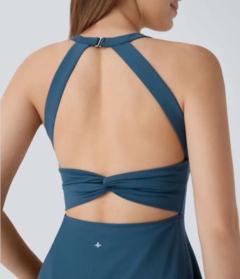 Softlyzero™ Airy Robe de yoga dos nu avec torsade effet fraîcheur et short intégré - Version Easy Peasy