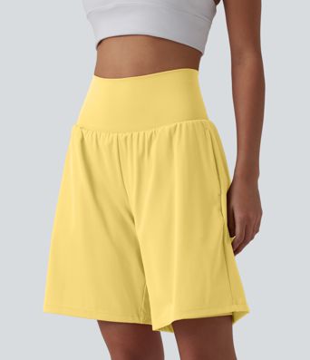 Short de yoga 2-en-1 SoftlyZero™ Airy taille super haute toucher frais 22,8 cm avec poches