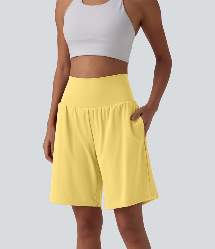 Short de yoga 2-en-1 SoftlyZero™ Airy taille super haute toucher frais 22,8 cm avec poches