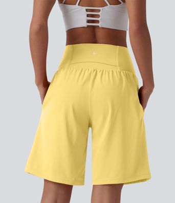 Short de yoga 2-en-1 SoftlyZero™ Airy taille super haute toucher frais 22,8 cm avec poches