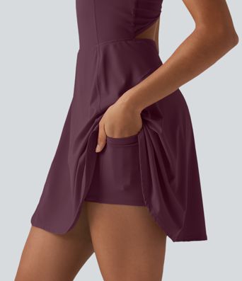 SoftlyZero™ Airy 2-in-1 Cool Touch Mini Dance Active Dress with Pockets-Easy Peezy Edition-Longer Length